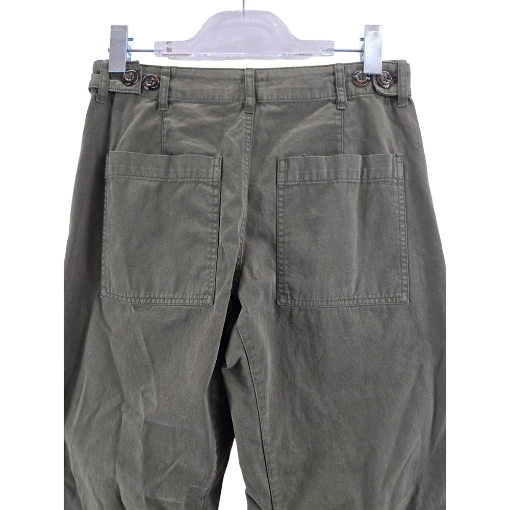 Pistola Olive Green Cotton Barrel Leg Utility Pants Size 26 Cropped Gorpcore - Picture 4 of 11